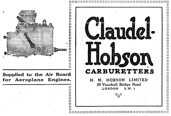 Claudel-Hobson Carburetters 1917                                 