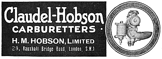 Claudel-Hobson Carburetters 1918                                 