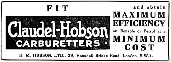 Claudel-Hobson Carburetters  1919                                