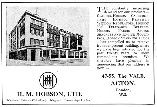 Due To Increased Demand H.M Hobson Is Moving To New Premises     