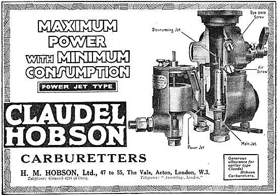 Claudel-Hobson Power Jet Aero Engine Carburetters                