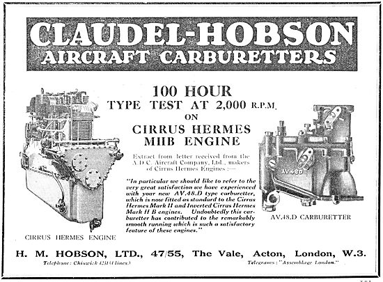 Claudel-Hobson Aircraft Carburetter Passes Cirrus 100 Hour Tests 