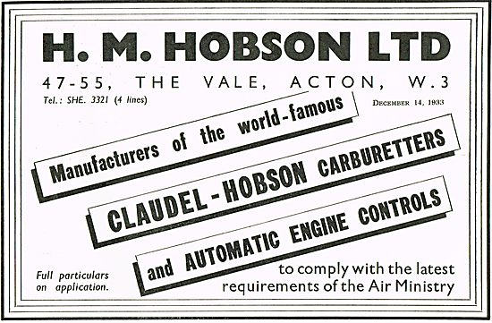 Claudel-Hobson Carburettors                                      