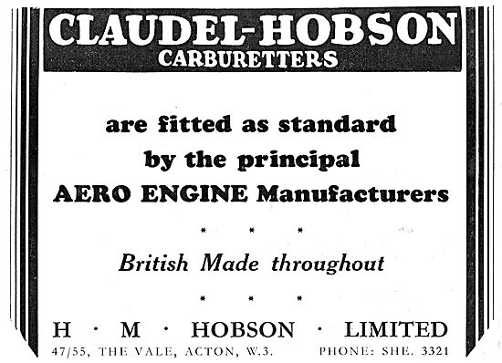 Claudel-Hobson Aircraft Carburetters                             