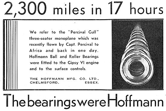 Hoffmann Bearings For Aircraft Engines - Capt Percival           