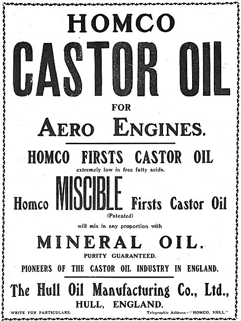 Homco Miscible Oils For Aero Engines                             