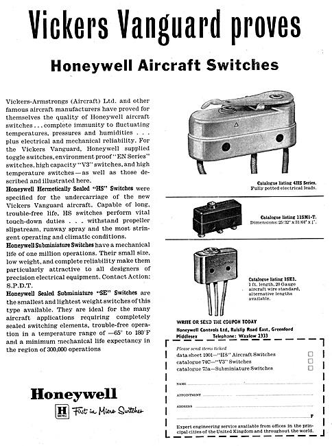 Honeywell Aircraft Electrical Equipment 1959                     