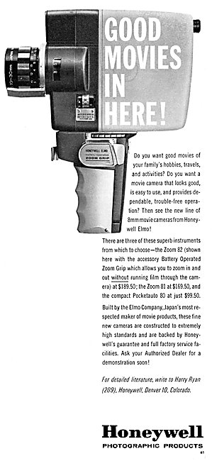 Honeywell Elmo 8mm Movie Cameras 1963                            