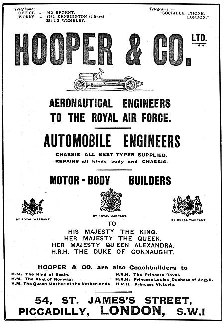 Hooper & Co. Aeronautical & Motor Engineers                      