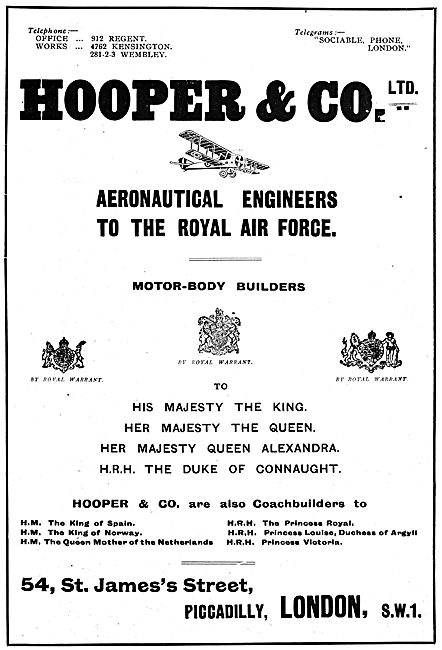 Hooper & Co. Aeronautical & Motor Engineers                      
