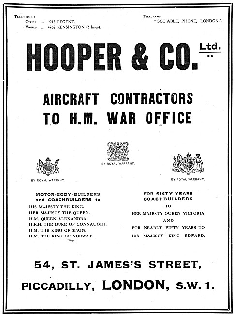 Hooper & Co - Coachbuilders & Aeronautical Engineers             