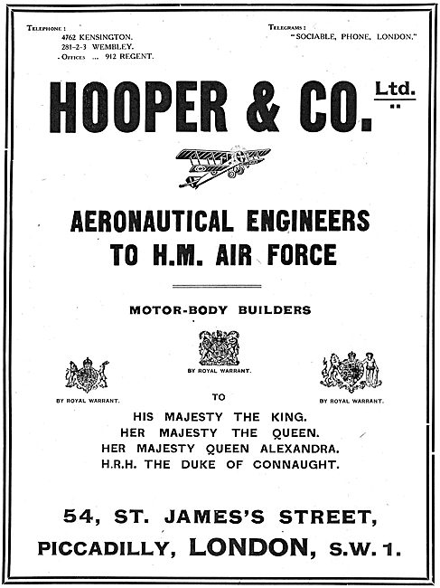 Hooper & Co - Coachbuilders & Aeronautical Engineers             