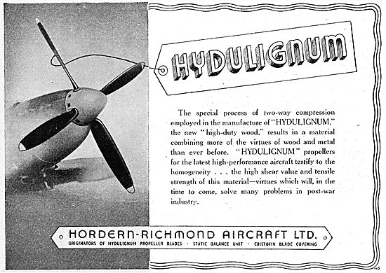 Hordern Richmond - Hydulignum Propeller Blades                   