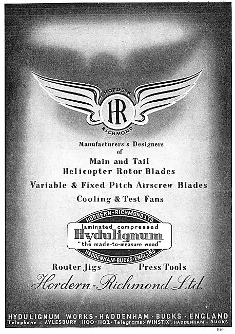 Hordern Richmond Hydulignum Propellers & Rotor Blades 1949       