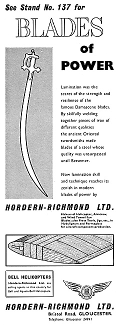 Hordern Richmond Helicopter Rotor Blades Hydulignum              