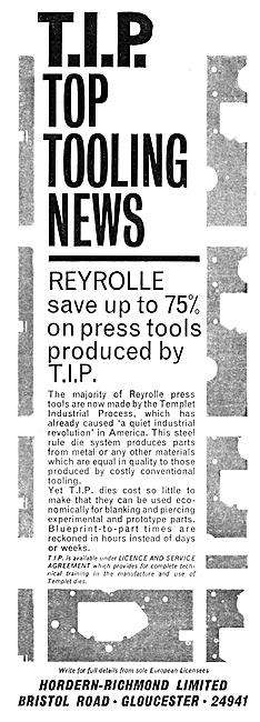 Hordern Richmond Hydulignum  Press Tools. T.I.P. REYROLLE        