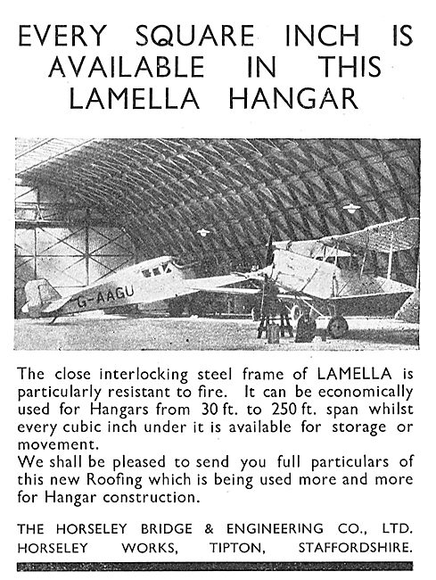 Horseley Bridge Lamella Hangars G-AAGU                           
