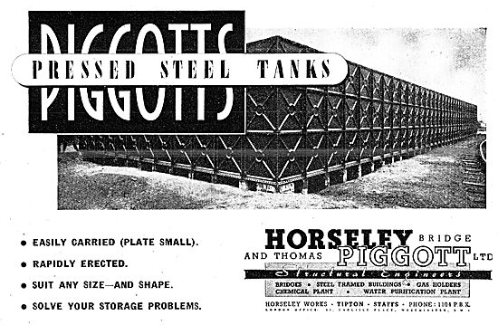 Horseley Bridge & Thomas Piggot Pressed Steel Storage Tanks      