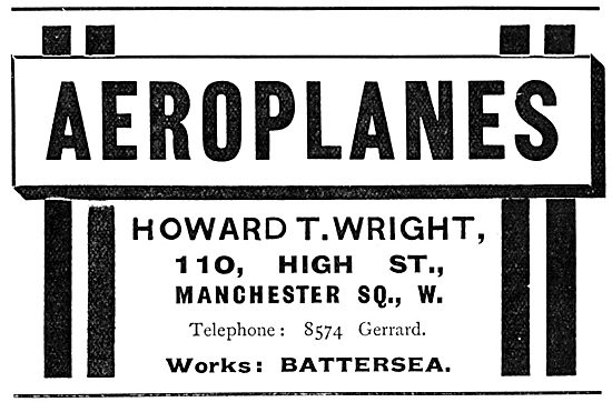 Howard T. Wright Aeroplanes                                      