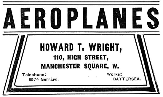 Howard T. Wright Aeroplanes                                      