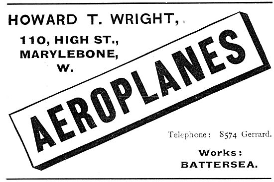 Howard T. Wright Aeroplanes                                      