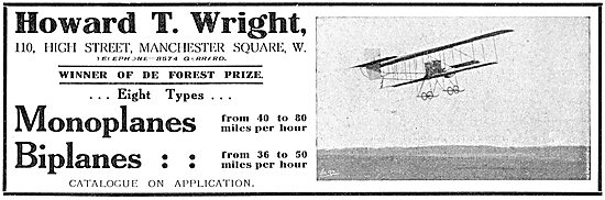 Howard T. Wright Monoplanes & Biplanes                           