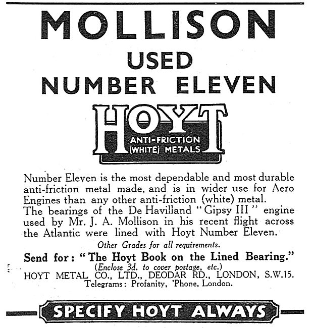 Mollison Used Hoyt Number 11 Metal Bearings                      