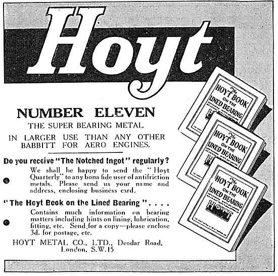 Hoyt Number 11 Metal Bearings                                    