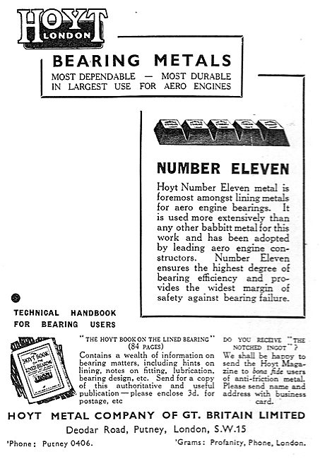 Hoyt Number 11 Metal Bearings                                    