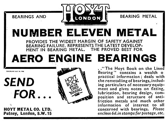 Hoyt Number Eleven Aero Engine Bearings                          