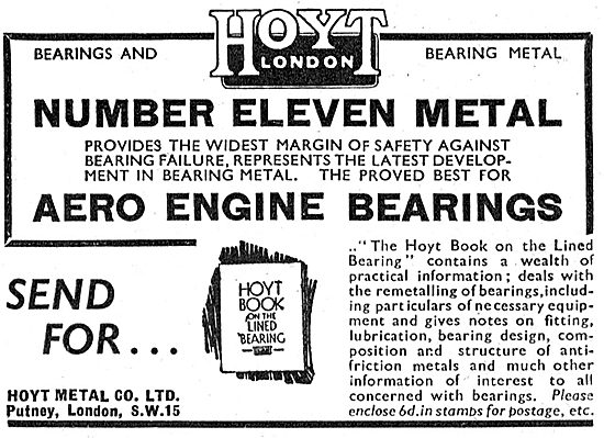 Hoyt Number 11 Aero Engine Metal Bearings                        