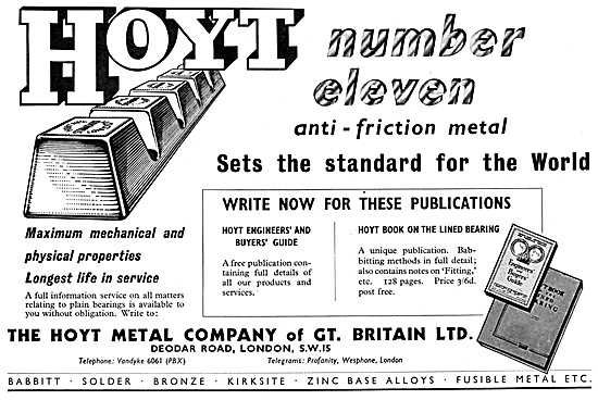 Hoyt Alloys Number Eleven For Aviation Hoyt No 11                