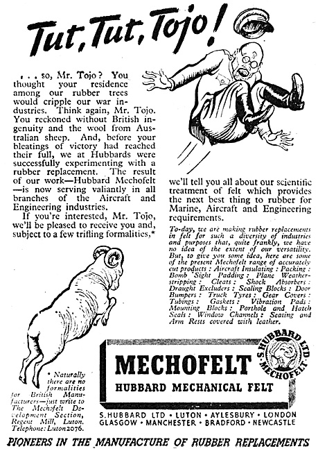 S.Hubbard - Felt Products For Aviation. Mechofelt Mechanical Felt