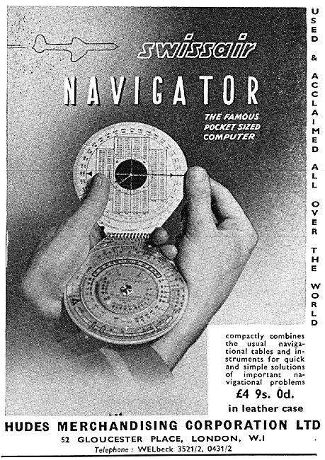 Hudes Merchandising Corp : Swissair Navigator Circular Slide Rule