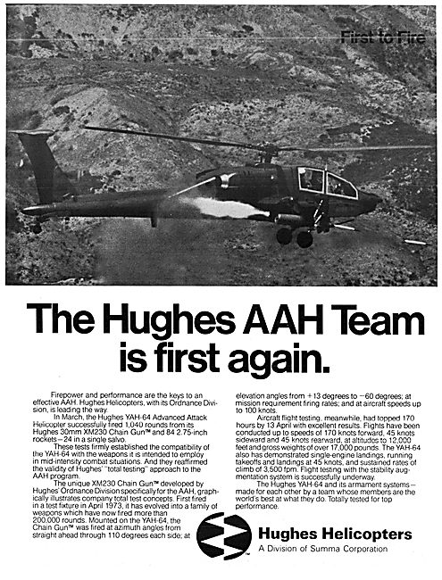 Hughes YAH-64 Attack Helicopter                                  
