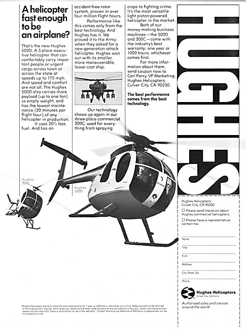 Hughes 500D Helicopter                                           