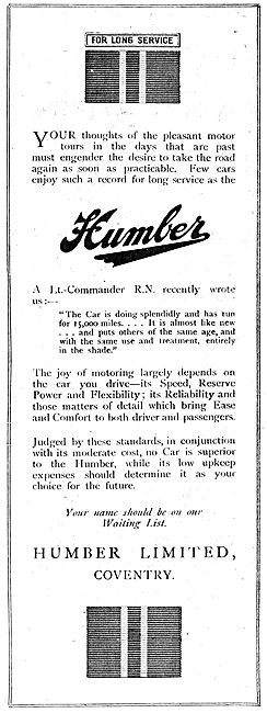 Humber Cars 1918                                                 