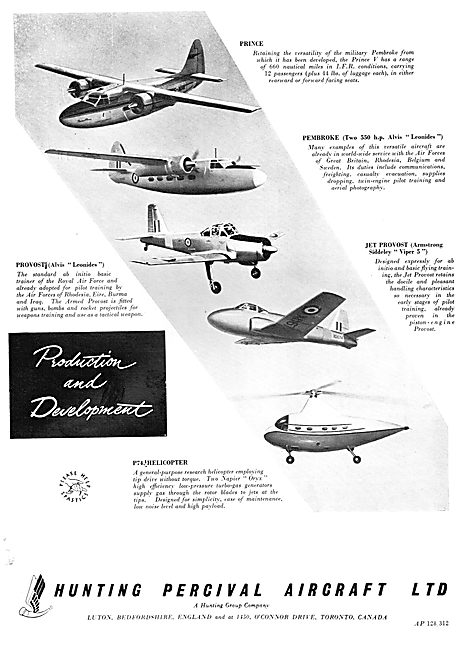 Hunting Percival Aircraft 1956                                   