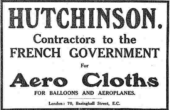 Hutchinson Aero Cloths - Contractors To The French Government    