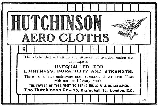 Hutchinson Aerocloths For Aeroplane Builders                     