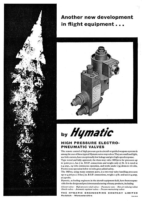 Hymatic High Pressure Electro-Pneumatic Valves                   