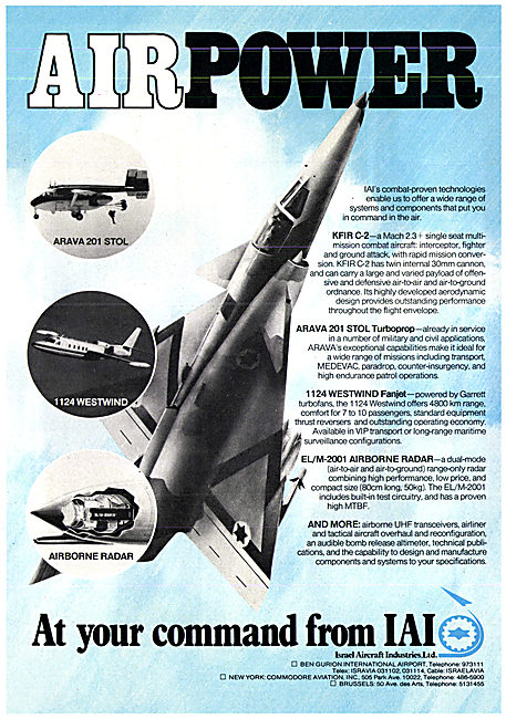 Israel Aircraft Industries.IAI Aircraft Range For 1977           