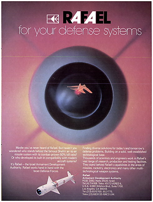 Rafael Armament Development Authority. Shafrir Missile 1983      