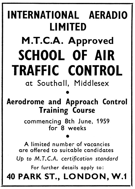 International Aeradio: IAL School Of Air Traffic Control 1959    