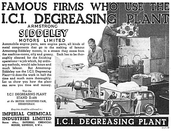 ICI Degreasing Process Used By Armstong Siddeley Motors          