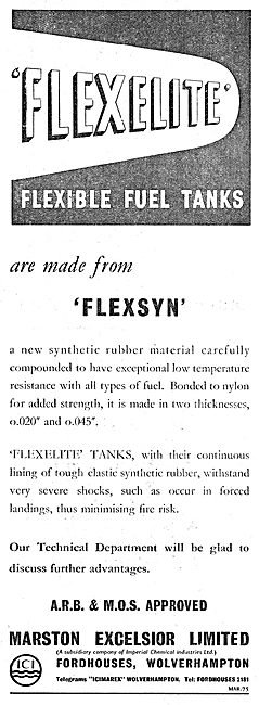 ICI Marston Excelsior Flexsyn Synthetic Rubber. Flexelite Tanks  