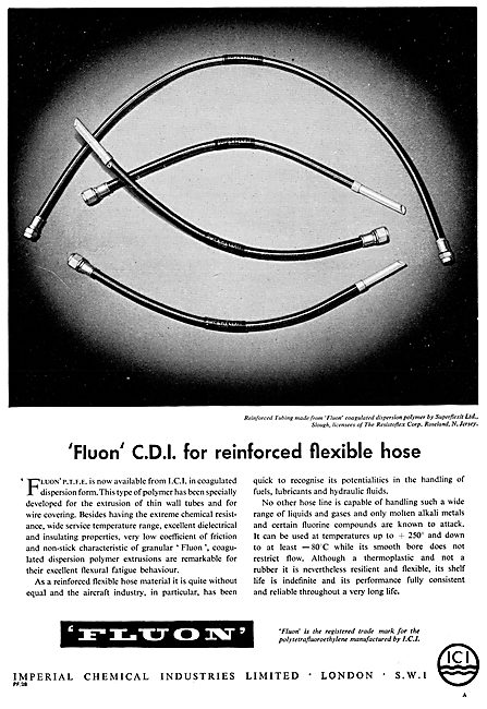I.C.I. Imperial Chemical Industries. ICI Fluon CDI  C.D.I. Hoses 