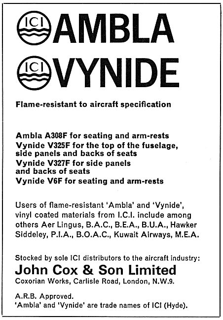 John Cox ICI Ambla Vynide Vinyl Materials                        