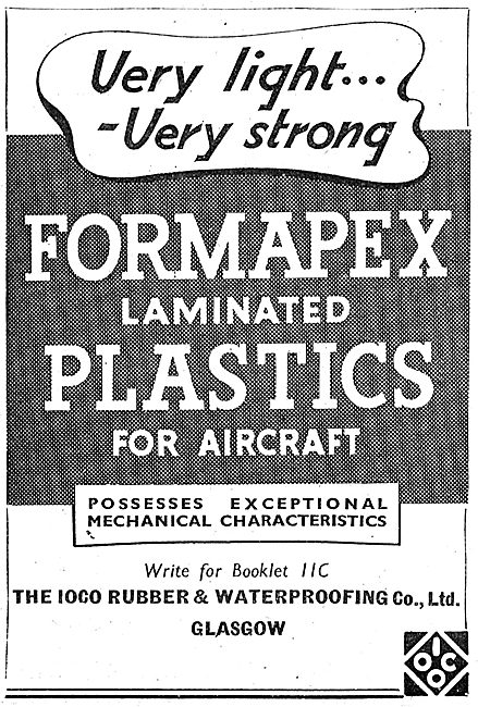 IOCO Formapex laminated Plastics For Aircraft 1943               