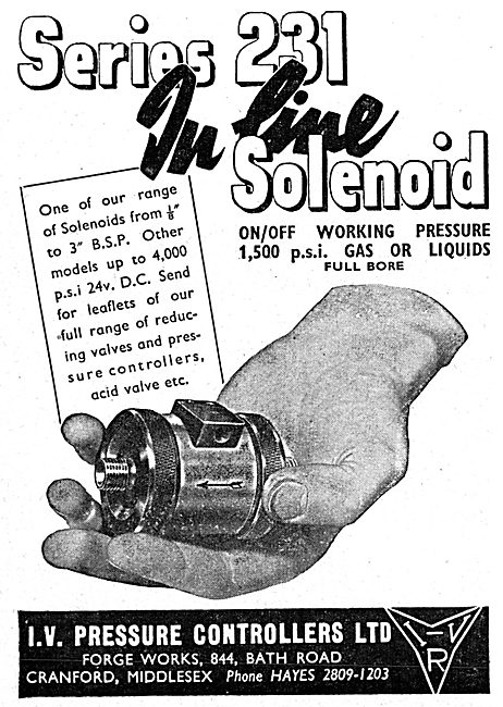 I.V.Pressure Controllers - Series 231 Inline Solenoid            